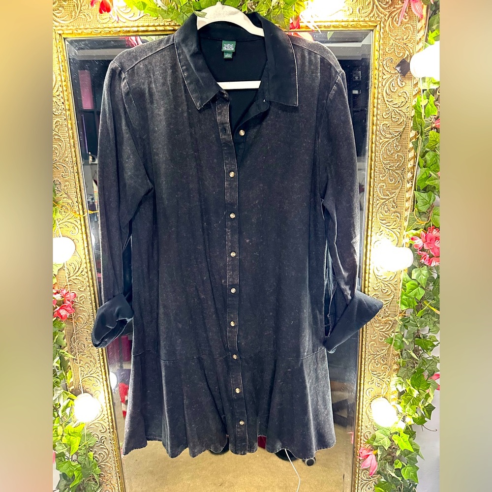 Distressed Shirt Dress